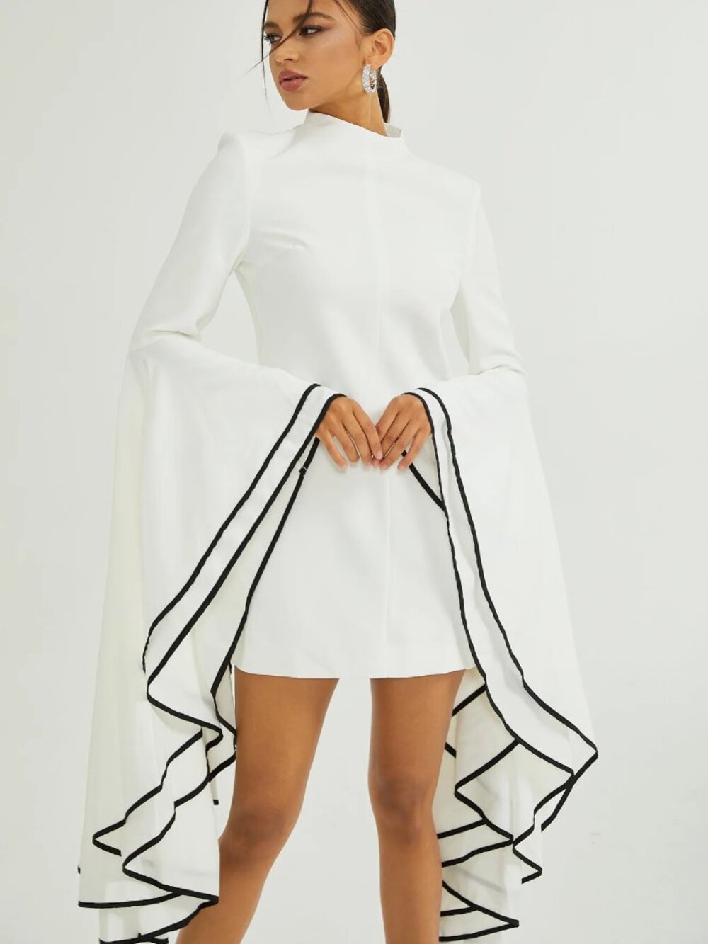 Miss Rosier Madeleine ruffle-sleeve dress